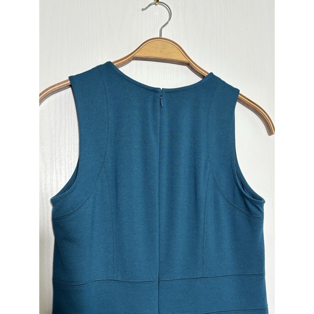 Ann Taylor Sheath Dress Womens 6 Blue Teal Sleeveless Knee Length Stretch Career - Picture 12 of 15